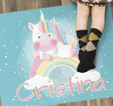 Tapete de vinil para bebés do unicórnio personalizável - TenStickers