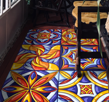 Tapete de vinil hall estilo azulejos portugueses - TenStickers