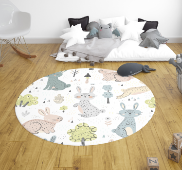 Tapete de vinil infantil com coelhinhos - TenStickers