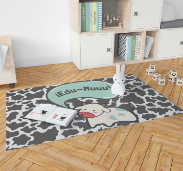Tapete de vinil infantil vaquinha com nome - TenStickers