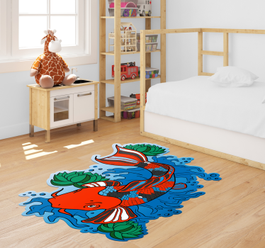 Tapete vinílico de animais ilustração colorida de peixe koi - TenStickers