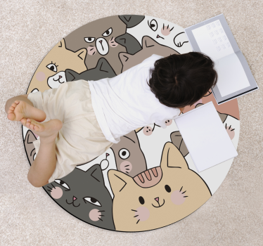 Tapete de vinil para quarto infantil Gatinhos - TenStickers