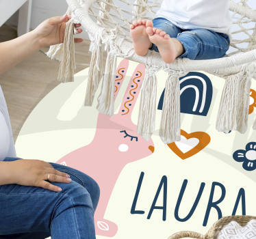 Tapete de vinil personalizado coelho fofo personalizado - TenStickers