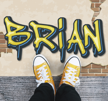 Tapete de vinil personalizado com textura de graffity e tijolo - TenStickers