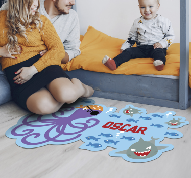 Tapete de vinil infantil com nome do polvo do pirata - TenStickers