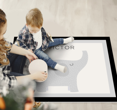 Tapete de vinil infantil elefante personalizável - TenStickers
