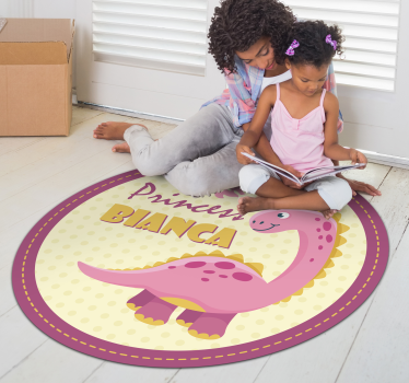 Tapete de vinil princesa dinossauro personalizado - TenStickers