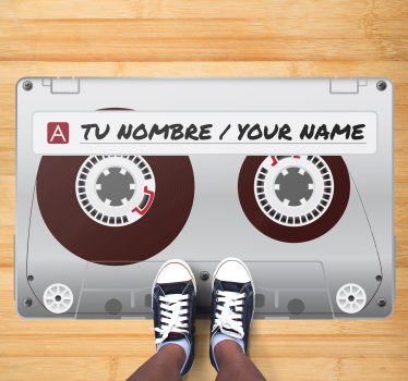 Tapete de vinil vintage cassete com nome - TenStickers