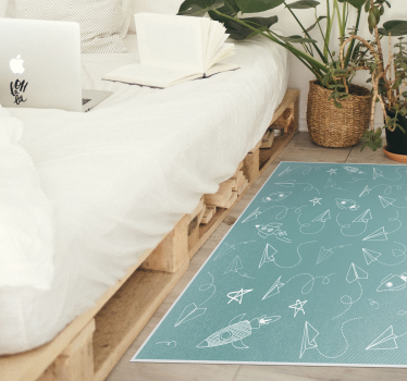 Tapete de vinil retro de aviões de papel coreano - TenStickers