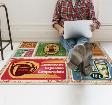 Tapetes de vinil vintage café amerciano - TenStickers
