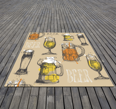 Tapete de vinil vintage - copos de cerveja - TenStickers