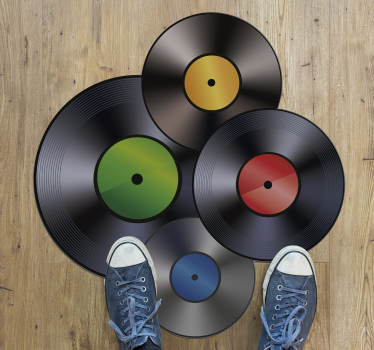 Tapetes de vinil vintage discos de vinil - TenStickers