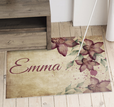 Tapete de vinil vintage personalizado Orquídeas com nome - TenStickers