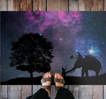 Tapete vinílico de animais aventura do elefante cósmico - TenStickers