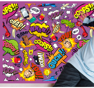 Tapete vinílico juvenil balões de diálogo cômicos - TenStickers