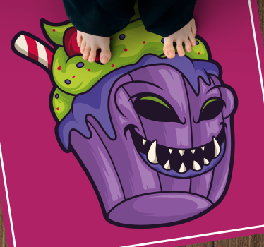 Tapete vinílico juvenil monstro de cupcake voraz - TenStickers