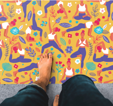 Tapete vinílico juvenil motivos vibrantes de ioga - TenStickers