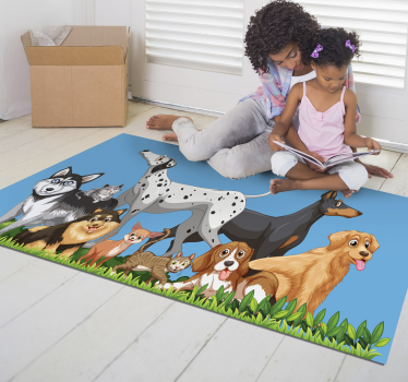 Tapete em vinil infantil cães reunidos - TenStickers