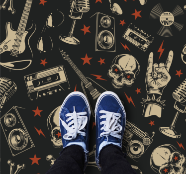 Tapete vinílico juvenil tema de música rock - TenStickers