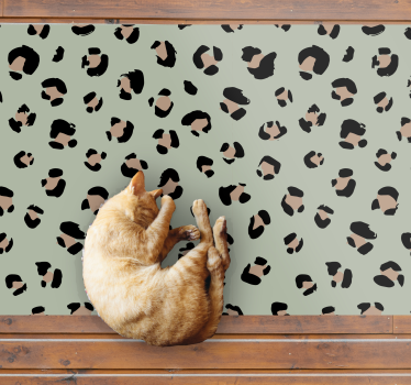 tapete em vinil retangular com estampa de leopardo em aquarela - TenStickers