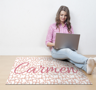 Tapete personalizado de vinil com estampas de animais rosa - TenStickers