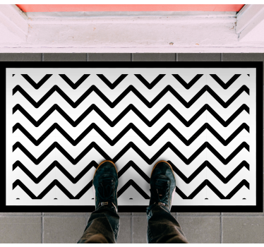 Tapete preto e branco com riscas diagonais - TenStickers