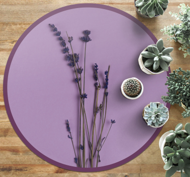 Tapete redondo simplista de flores de lavanda - TenStickers