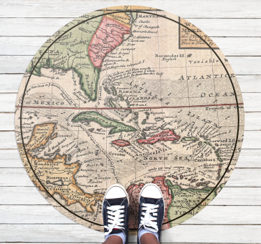 Tapete retro caribenho de mapa do mundo vintage - TenStickers