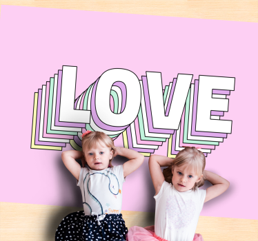 Tapete retro do hall de entrada com letras multicamadas de amor - TenStickers