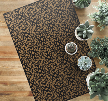 Tapete retro dourado com padrão vintage - TenStickers