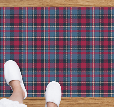 Tapete tartan retro azul e vermelho - TenStickers