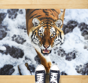 Tapete vinil para gabinete Animal tigre feroz - TenStickers