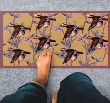 Tapete vinílico de animais padrão de patos voadores - TenStickers