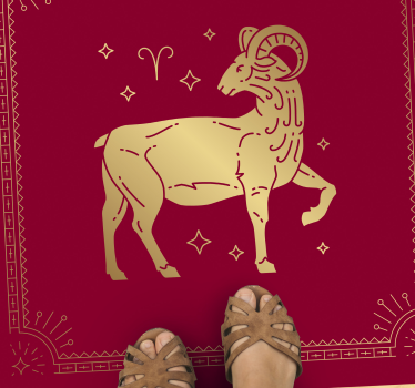 Tapete vinílico de animais símbolo de áries dourado - TenStickers