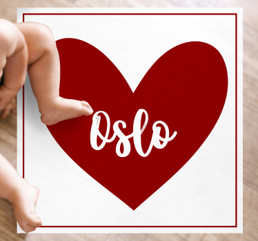 Tapete vinílico frases e textos coração de oslo - TenStickers