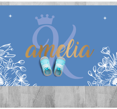 Tapete vinílico juvenil nome floral e inicial - TenStickers