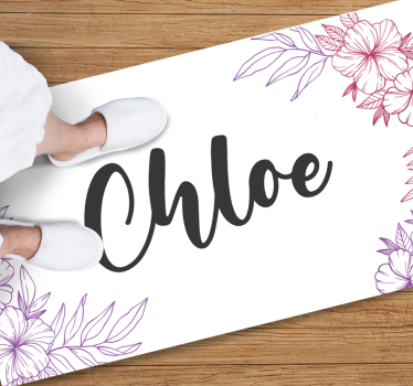 Tapete vinílico juvenil nome personalizado floral - TenStickers