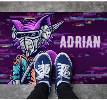 Tapete vinílico juvenil personagem futurista personalizado - TenStickers