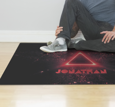 Tapete vinílico juvenil triângulo neon com nome - TenStickers