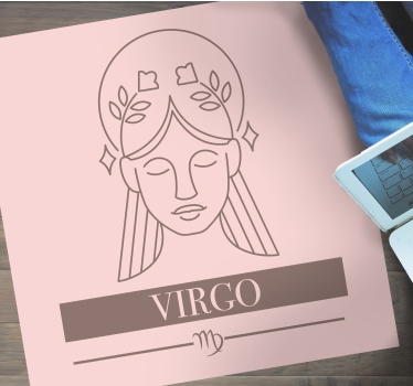 Tapete vinílico frases e textos símbolo do zodíaco de virgem - TenStickers