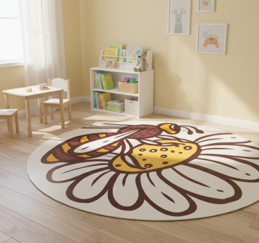 Tapete vinílico de animais abelha sobre flor - TenStickers