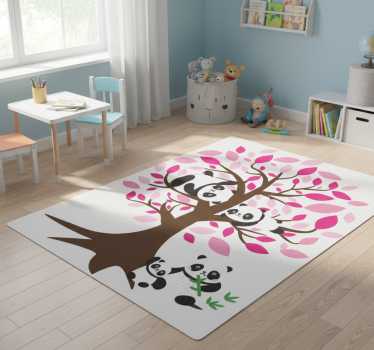 Tapete vinílico de animais Árvore com pandas - TenStickers
