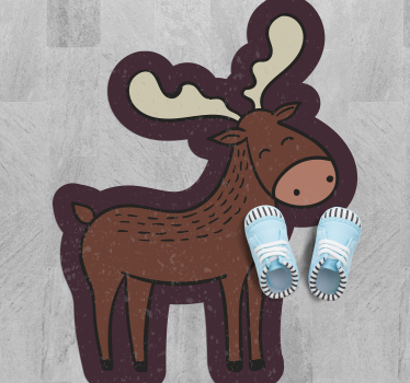 Tapete vinílico de animais alce de desenho animado - TenStickers