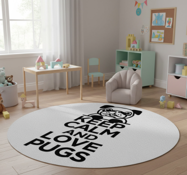 Tapete vinílico de animais ame os pugs com calma - TenStickers