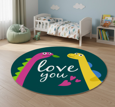 Tapete vinílico de animais amor de dinossauro fofo - TenStickers