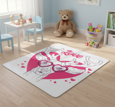 Tapete vinílico de animais amor de veado - TenStickers