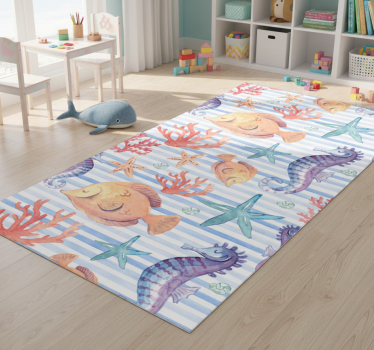 Tapete vinílico de animais azulejos da vida marinha - TenStickers
