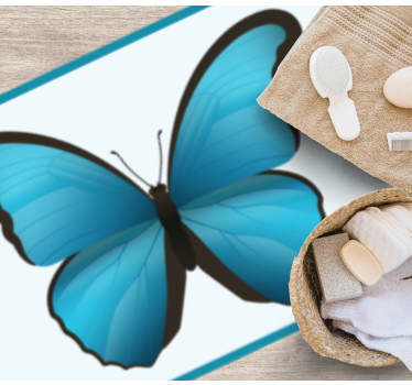 Tapete vinílico de animais borboleta azul - TenStickers