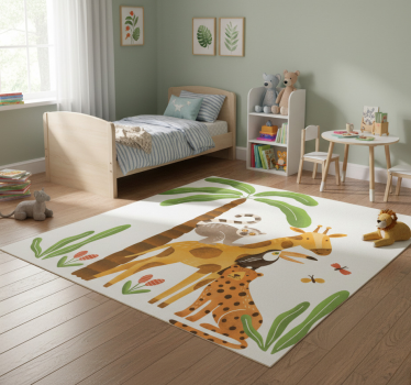 Tapete vinílico de animais brincando na selva - TenStickers