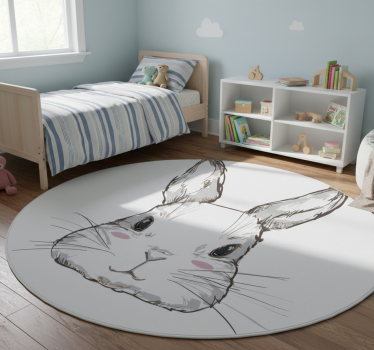 Tapete vinílico de animais cabeça de coelho fofa - TenStickers